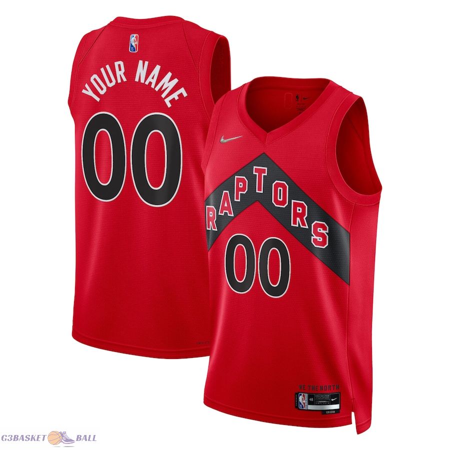 Men's Toronto Raptors Red 2021/22 Diamond Swingman Custom Jersey - Icon Edition