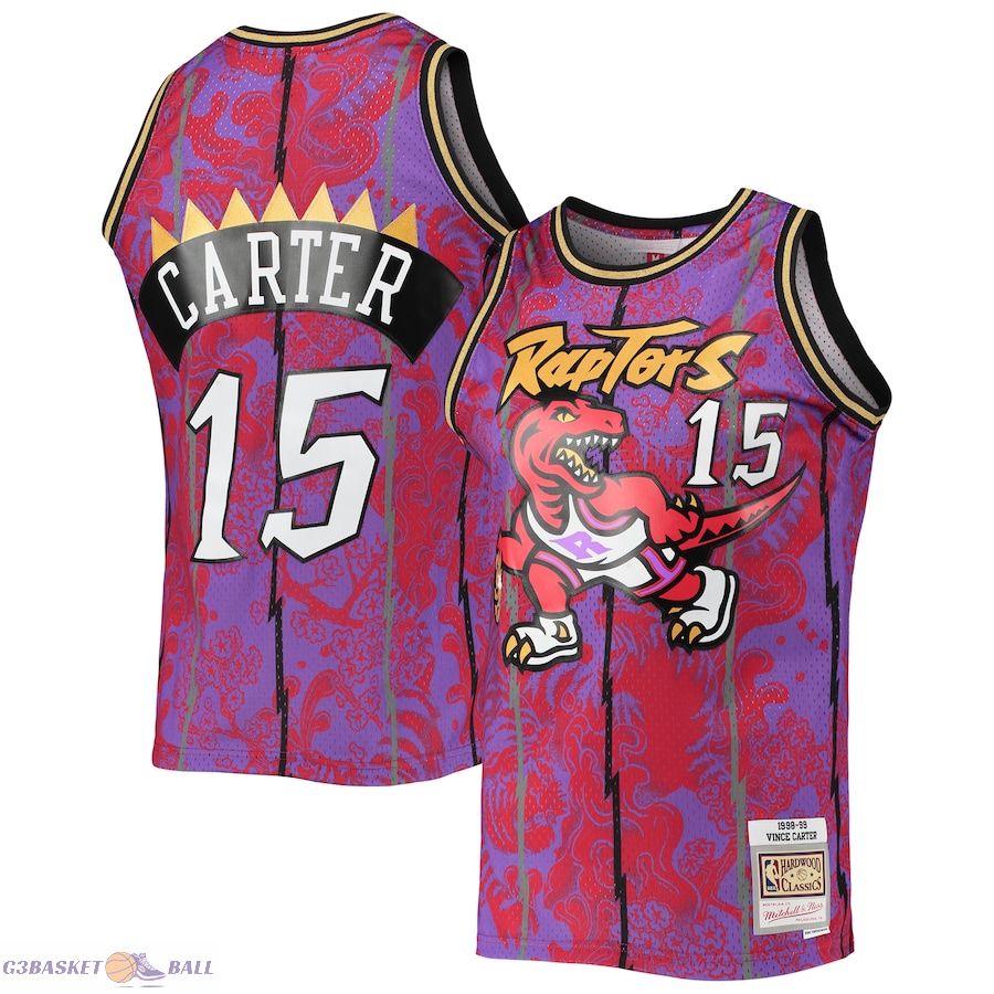 Men's Toronto Raptors Vince Carter Mitchell & Ness Purple Hardwood Classics 1998/99 Lunar New Year Swingman Jersey