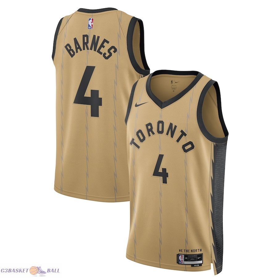 Unisex Toronto Raptors Scottie Barnes Gold 2023/24 Swingman Jersey - City Edition