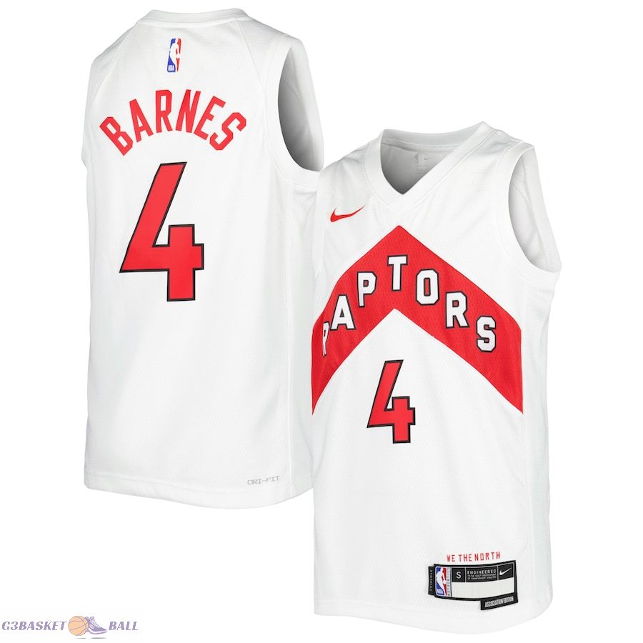 Youth Toronto Raptors Scottie Barnes White Swingman Jersey - Association Edition