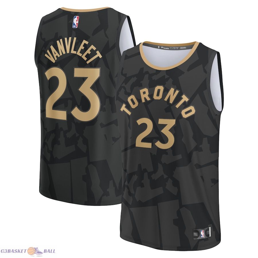 Youth Toronto Raptors Fred VanVleet Fanatics Black Fastbreak Jersey - City Edition