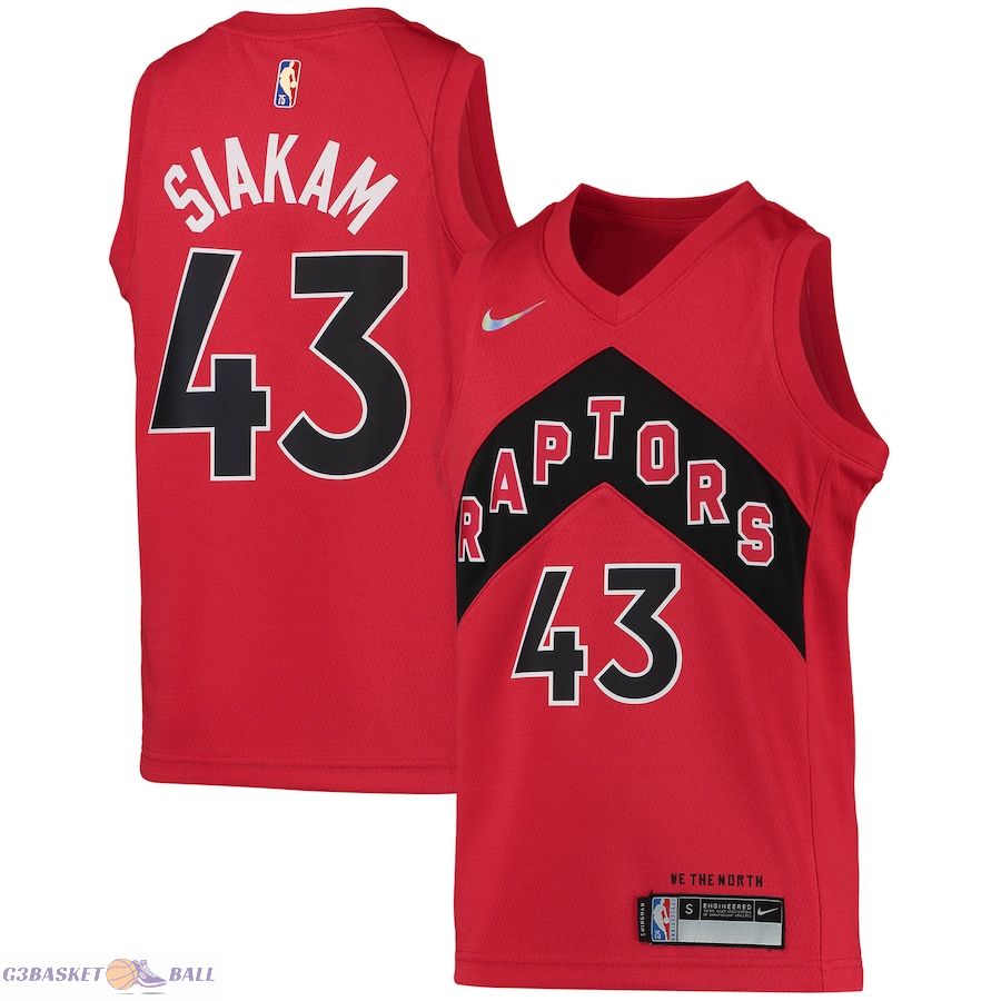 Youth Toronto Raptors Pascal Siakam Red 2021/22 Diamond Swingman Jersey - Icon Edition