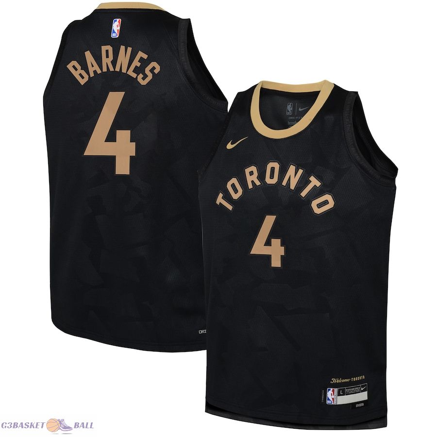 Youth Toronto Raptors Scottie Barnes Black 2022/23 Swingman Jersey - City Edition