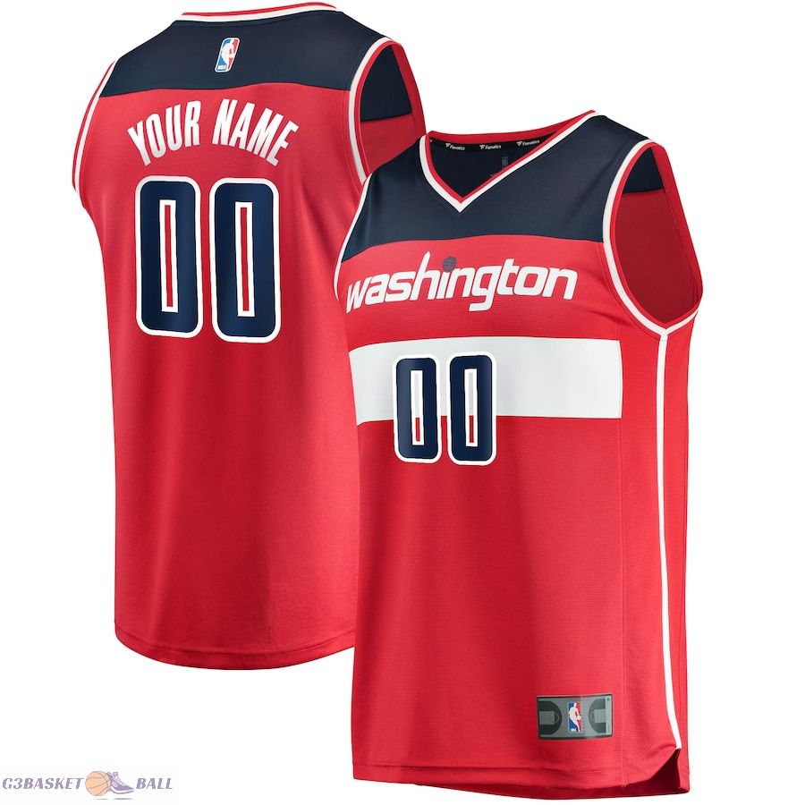 Men's Washington Wizards Fanatics Red Fast Break Custom Replica Jersey - Icon Edition