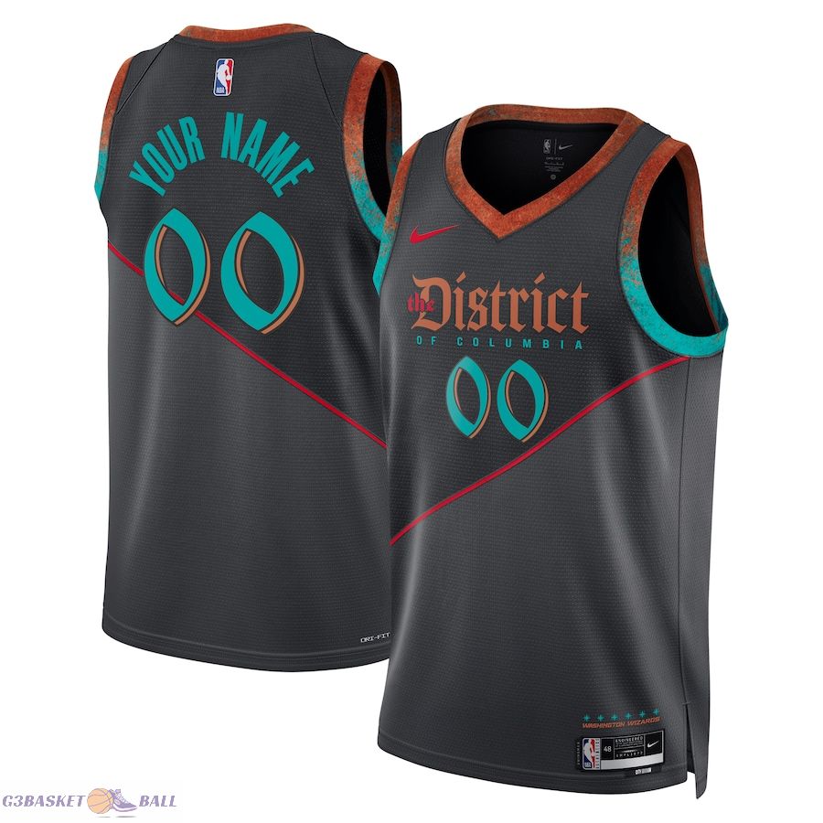 Unisex Washington Wizards Black 2023/24 Custom Swingman Jersey - City Edition