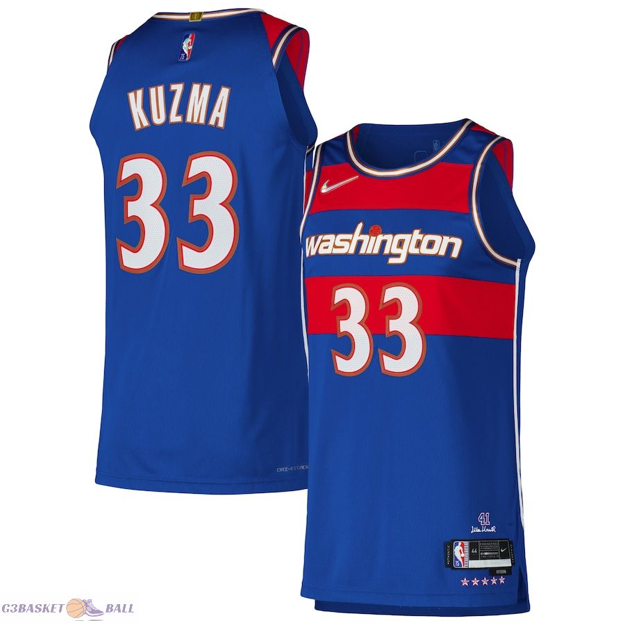 Men's Washington Wizards Kyle Kuzma Royal Authentic Player Jersey - City Edition