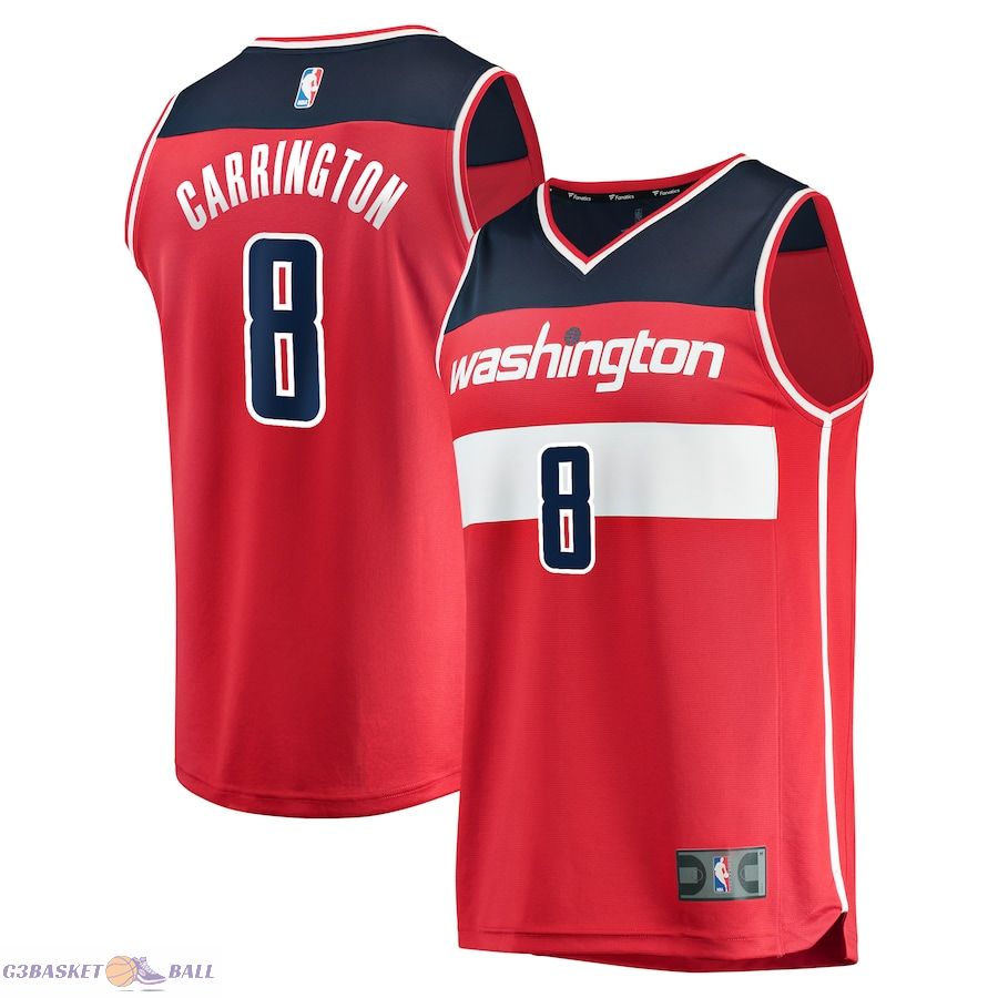 Men's Washington Wizards Carlton Carrington Fanatics Red Fast Break Replica Player Jersey - Icon Edition