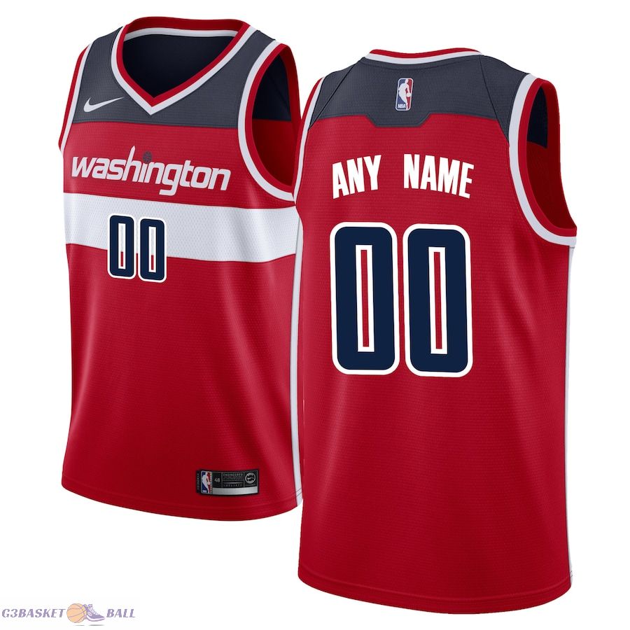 Men's Washington Wizards Red Swingman Custom Jersey - Icon Edition