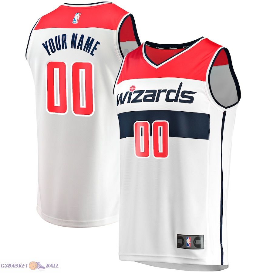 Men's Washington Wizards Fanatics White Fast Break Custom Replica Jersey - Association Edition