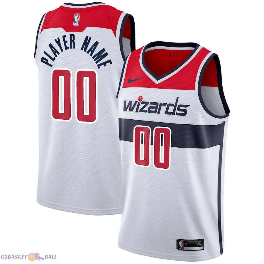 Men's Washington Wizards White 2020/21 Swingman Custom Jersey - Association Edition