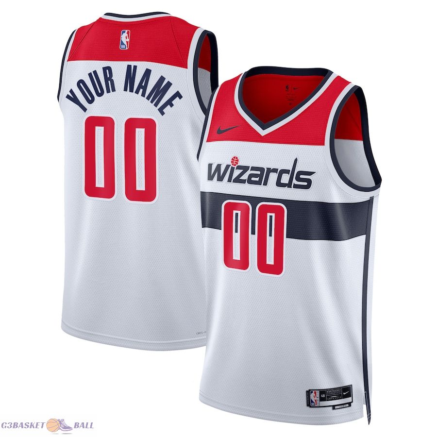 Unisex Washington Wizards White Swingman Custom Jersey - Association Edition