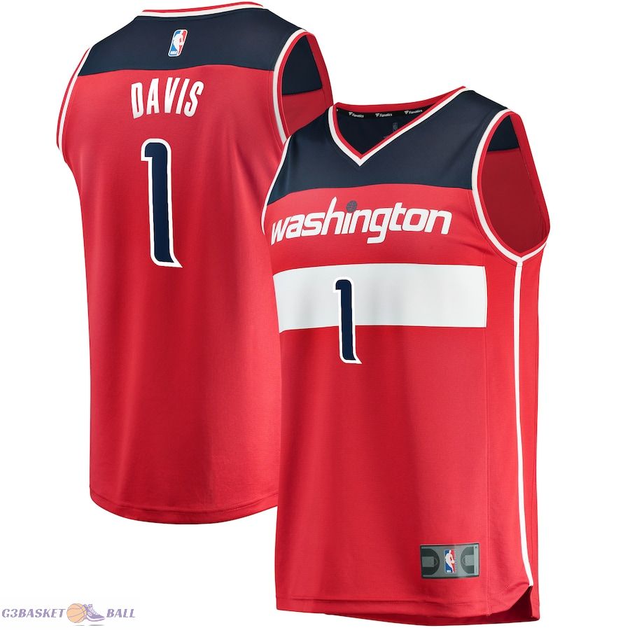 Men's Washington Wizards Johnny Davis Fanatics Red Fast Break Replica Player Jersey Icon - Edition