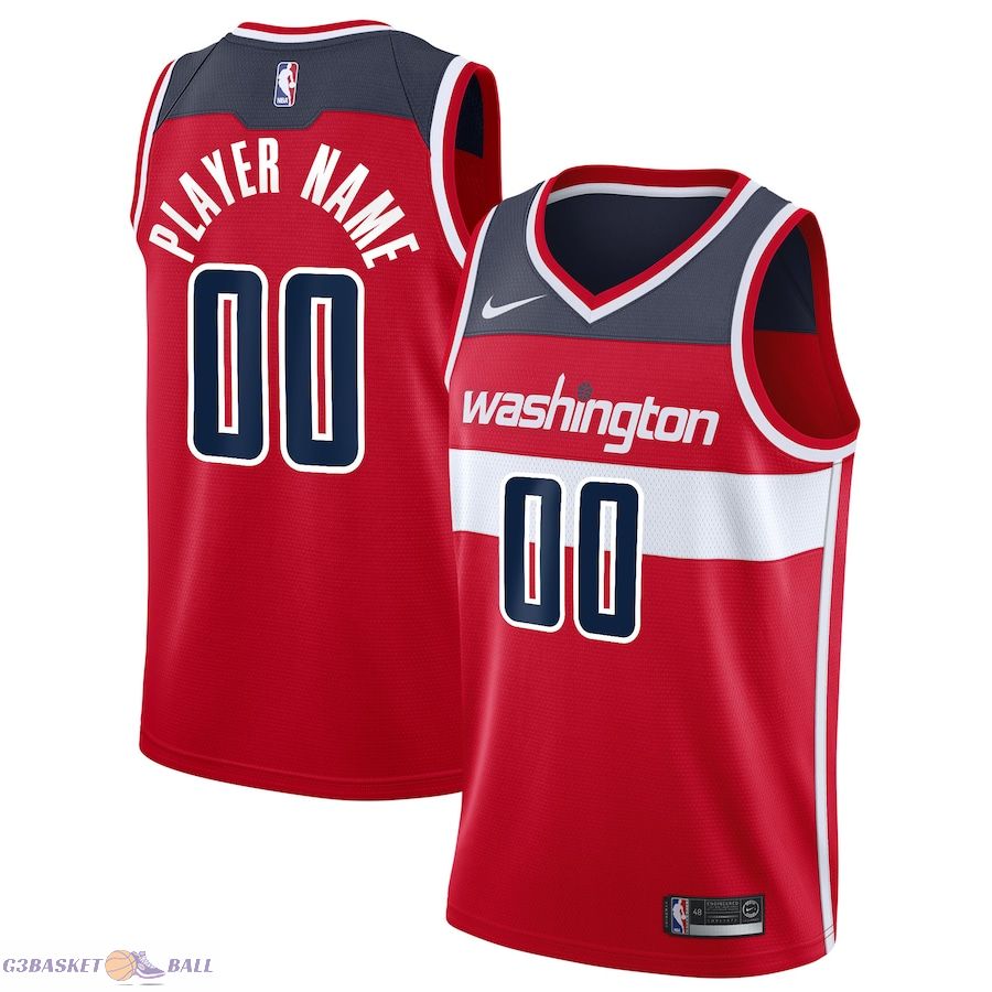 Men's Washington Wizards Red 2020/21 Swingman Custom Jersey - Icon Edition