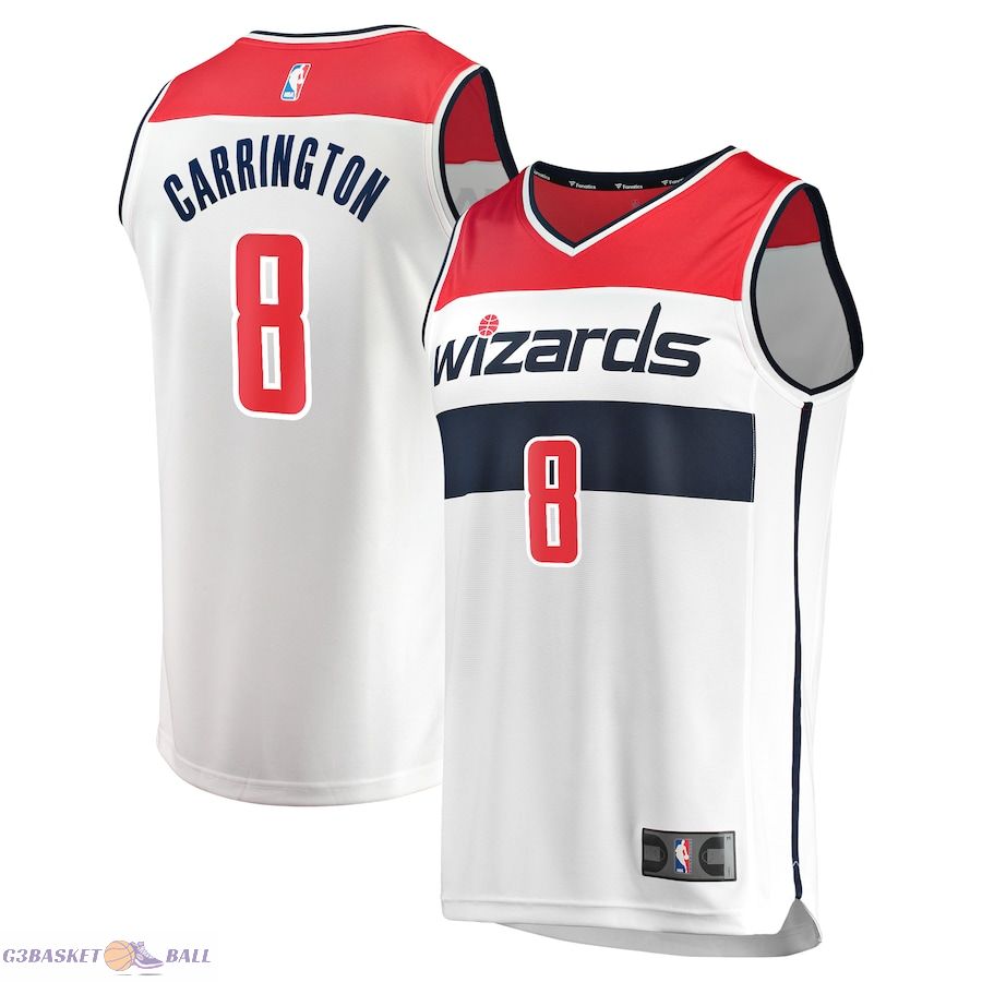 Men's Washington Wizards Carlton Carrington Fanatics White Fast Break Replica Player Jersey - Association Edition