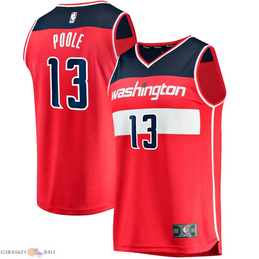 Youth Washington Wizards Jordan Poole Fanatics Red Fast Break Player Jersey - Icon Edition