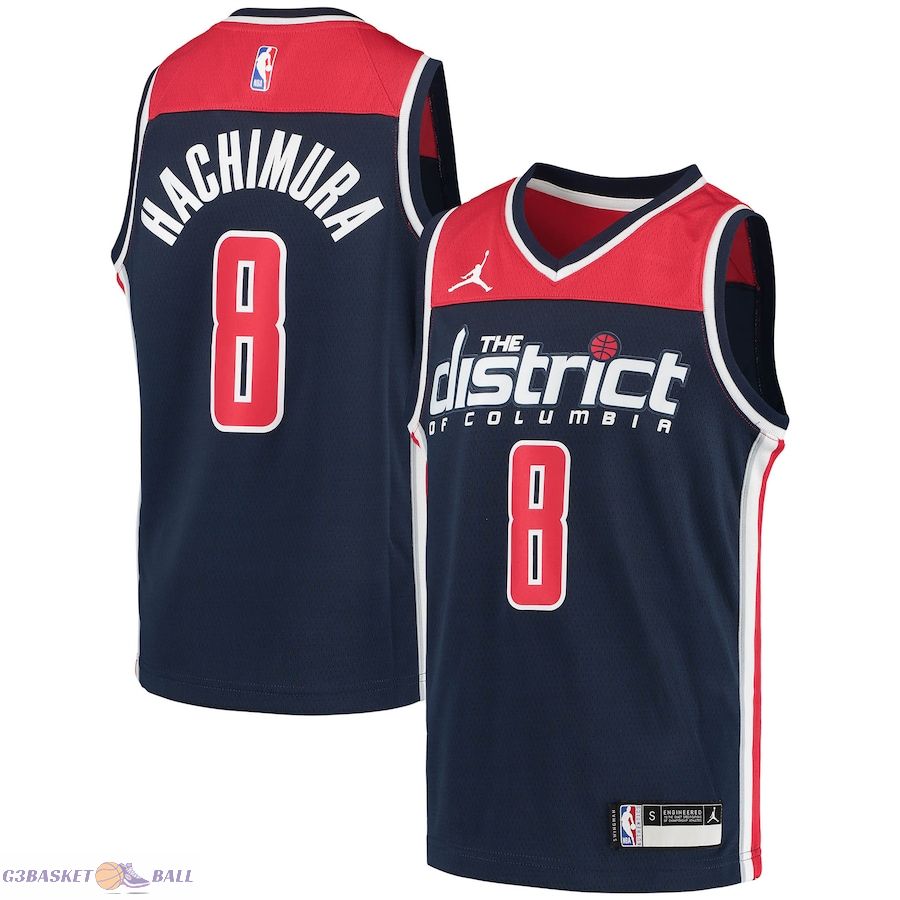 Youth Washington Wizards Rui Hachimura Jordan Brand Navy 2020/21 Swingman Player Jersey - Statement Edition