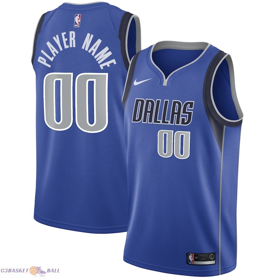 Men's Dallas Mavericks Blue Swingman Custom Jersey - Icon Edition