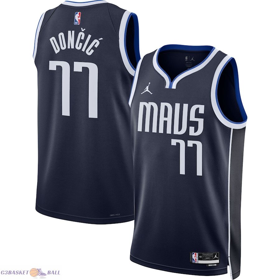 Unisex Dallas Mavericks Luka Dončić Jordan Brand Navy Swingman Jersey - Statement Edition