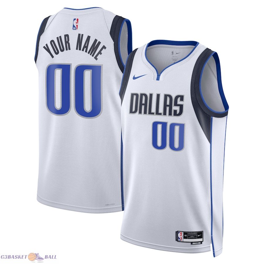 Unisex Dallas Mavericks White Swingman Custom Jersey - Association Edition