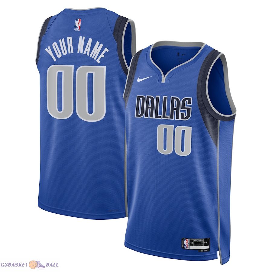 Unisex Dallas Mavericks Blue Swingman Custom Jersey - Icon Edition