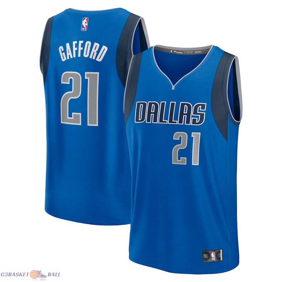 Men's Dallas Mavericks Daniel Gafford Fanatics Blue Fast Break Player Jersey - Icon Edition