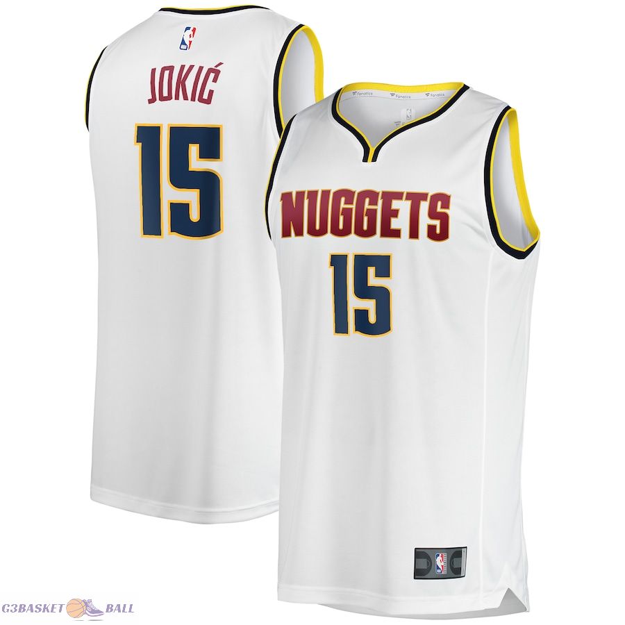 Men's Denver Nuggets Nikola Jokic Fanatics White Fast Break Player Jersey - Association Edition