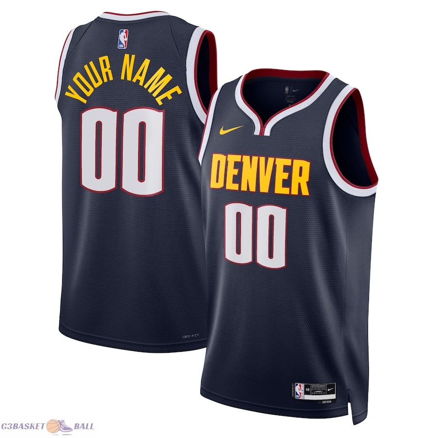 Unisex Denver Nuggets Navy Swingman Custom Jersey - Icon Edition