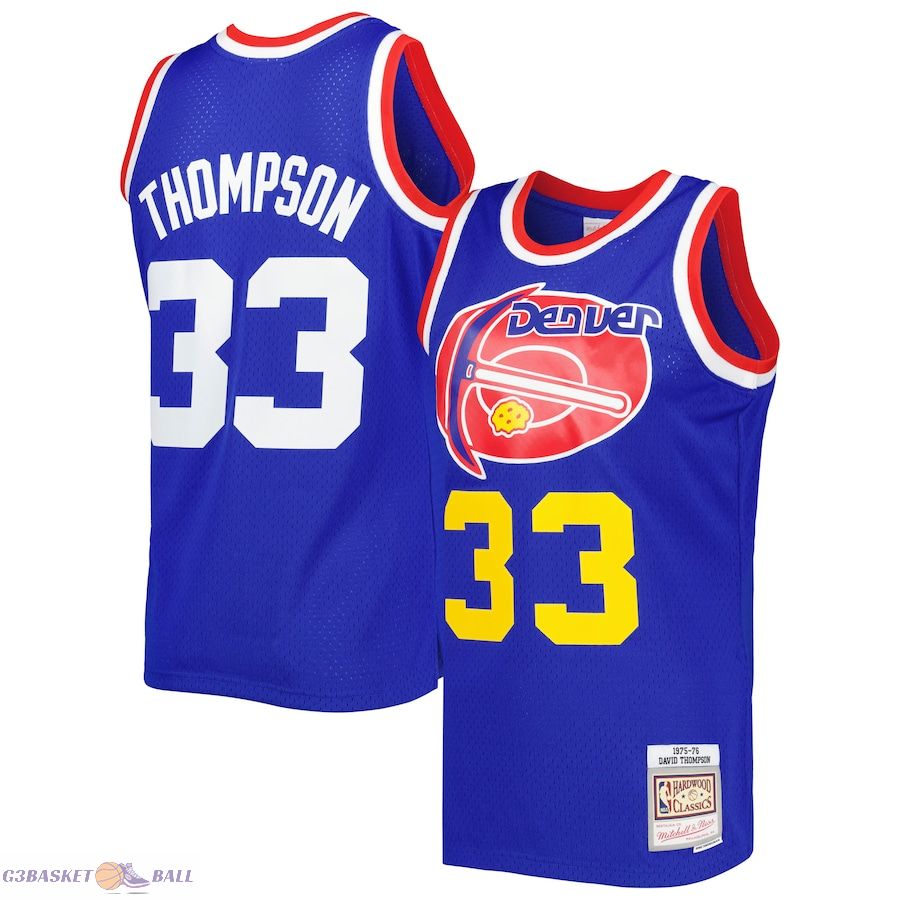 Men's Denver Nuggets David Thompson Mitchell & Ness Royal Hardwood Classics 1975/76 Swingman Jersey