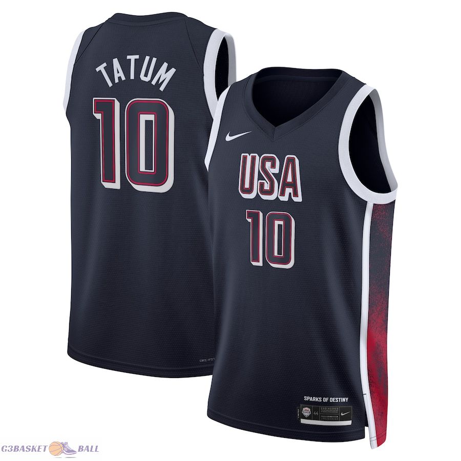 Youth USA Basketball Jayson Tatum Navy 2024 Swingman Player Jersey