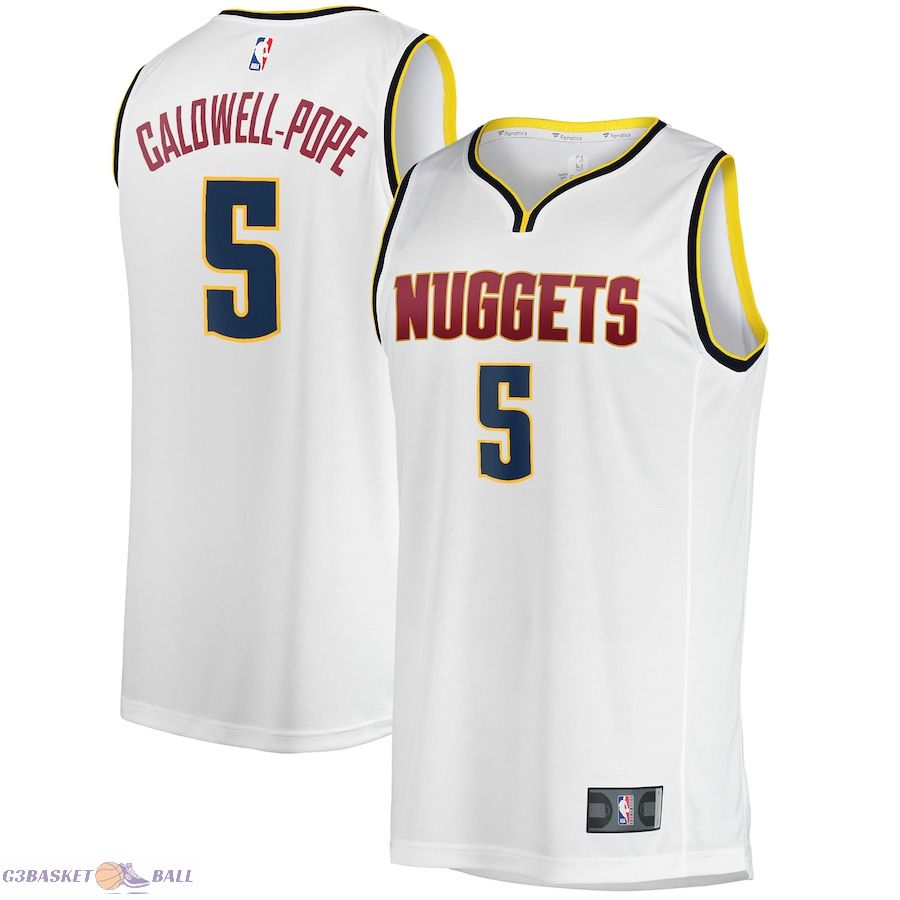 Men's Denver Nuggets Kentavious Caldwell-Pope Fanatics White Fast Break Player Jersey - Association Edition