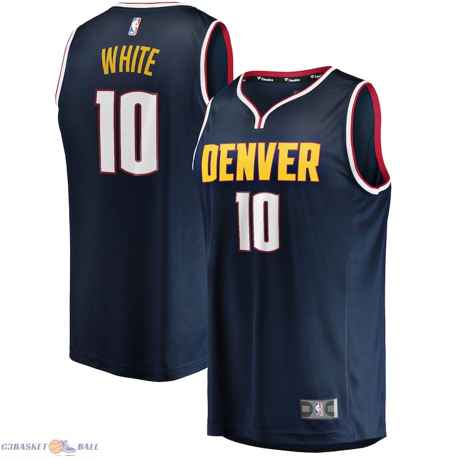 Men's Denver Nuggets Jack White Fanatics Navy Fast Break Player Jersey - Icon Edition