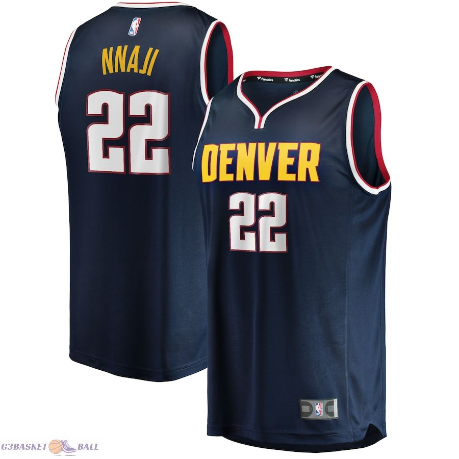 Men's Denver Nuggets Zeke Nnaji Fanatics Navy 2021/22 Fast Break Replica Jersey - Icon Edition