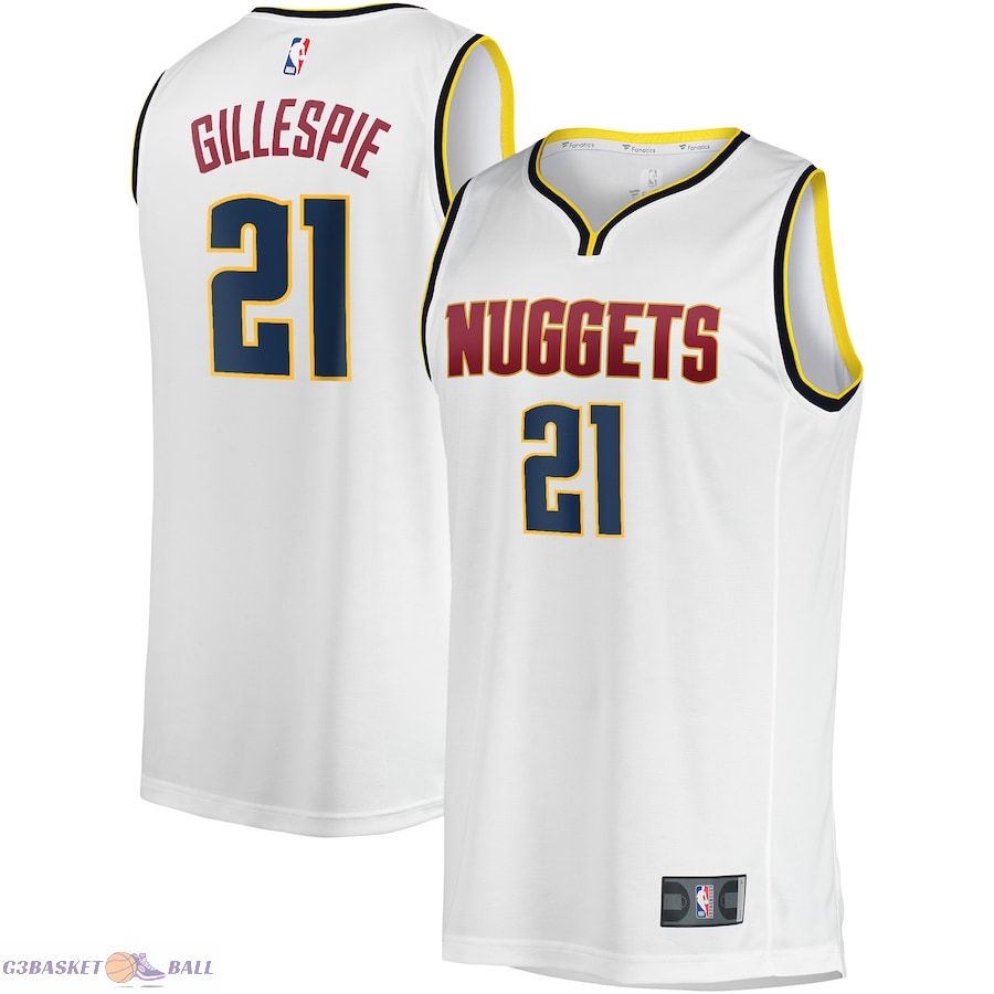 Men's Denver Nuggets Collin Gillespie Fanatics White Fast Break Player Jersey - Association Edition