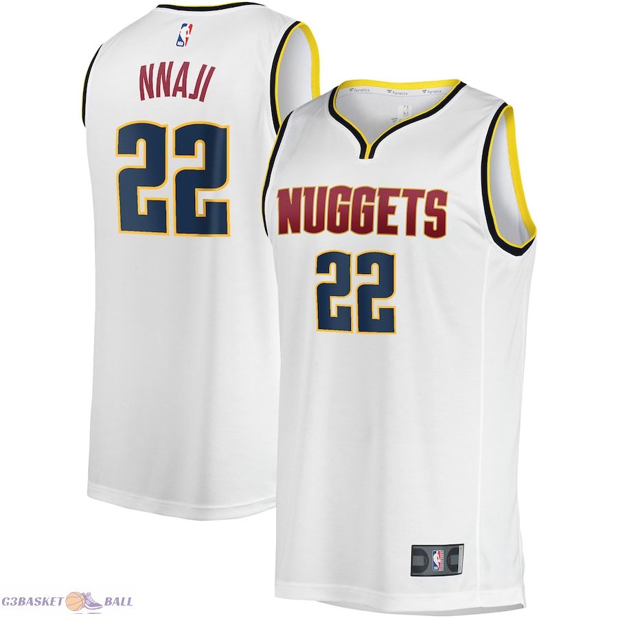 Men's Denver Nuggets Zeke Nnaji Fanatics White Fast Break Player Jersey - Association Edition