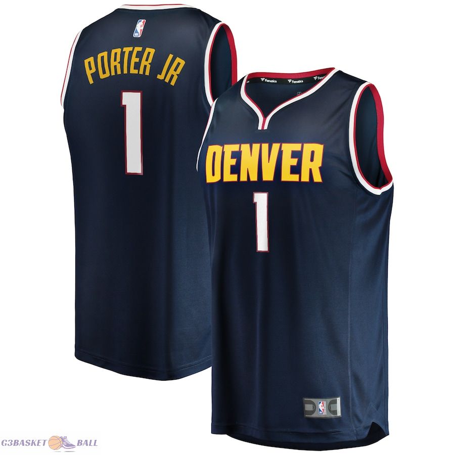 Men's Denver Nuggets Michael Porter Jr. Fanatics Navy 2020/21 Fast Break Replica Jersey - Icon Edition