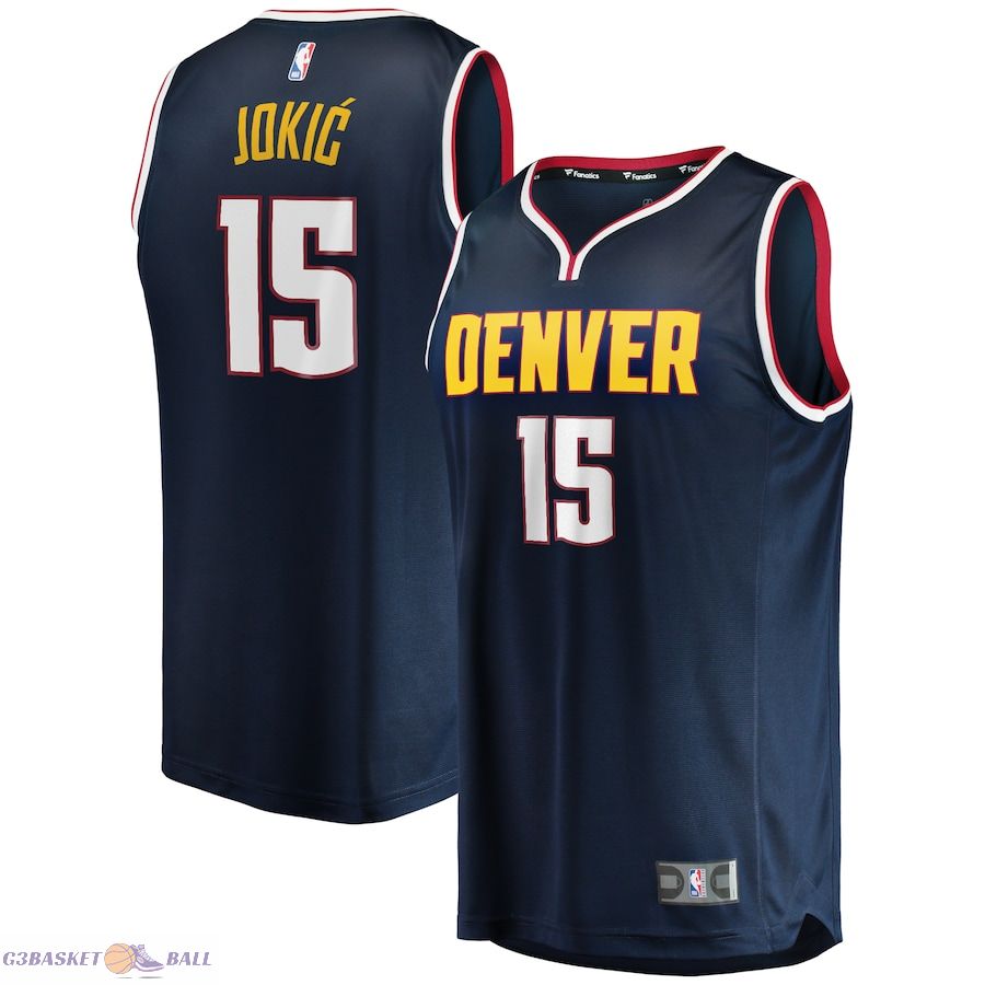 Youth Denver Nuggets Nikola Jokic Fanatics Blue Fast Break Replica Jersey - Icon Edition