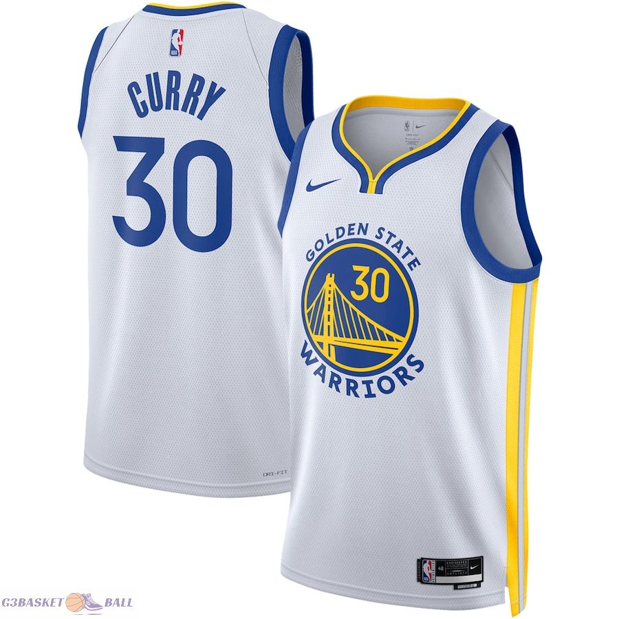 Unisex Golden State Warriors Stephen Curry White Swingman Jersey - Association Edition