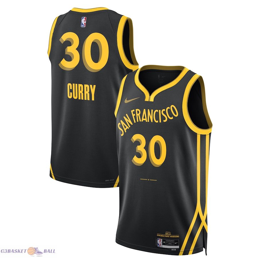 Unisex Golden State Warriors Stephen Curry Black 2023/24 Swingman Jersey - City Edition