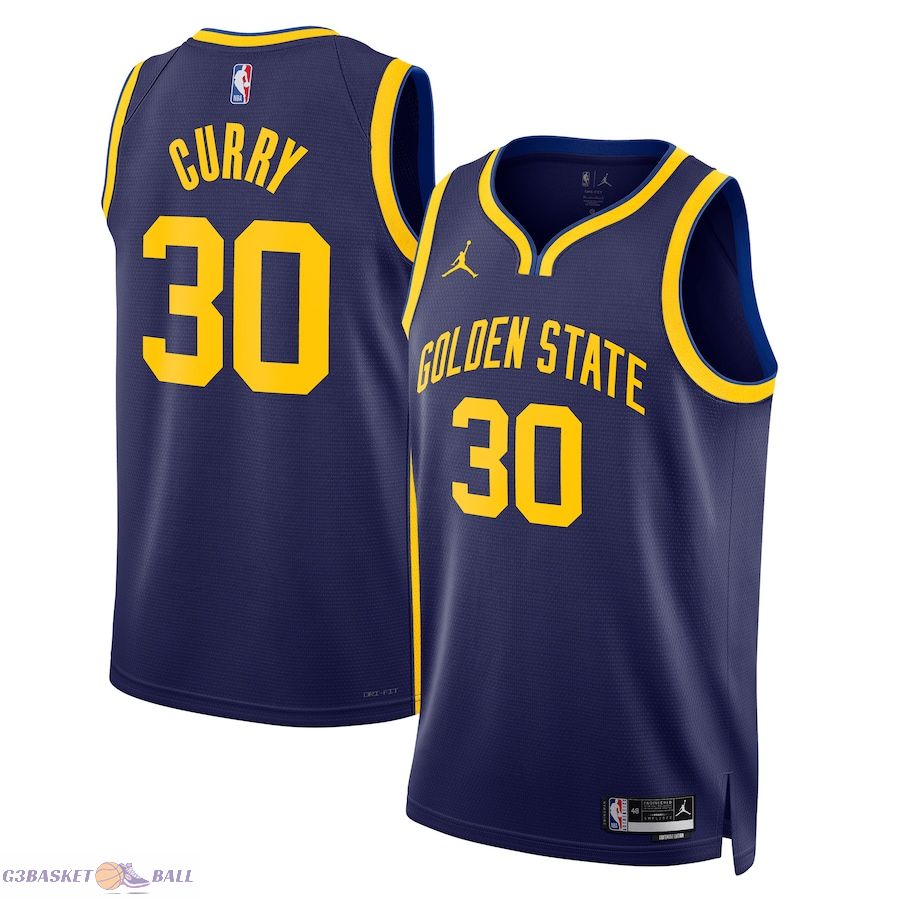 Unisex Golden State Warriors Stephen Curry Jordan Brand Navy Swingman Jersey - Statement Edition