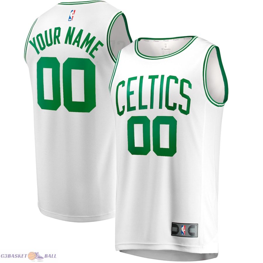 Youth Boston Celtics Fanatics White Fast Break Replica Custom Jersey - Association Edition