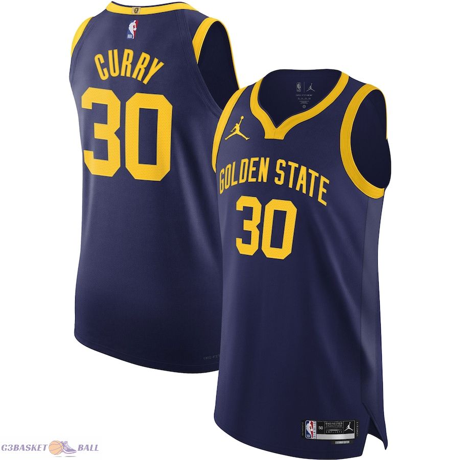 Men's Golden State Warriors Stephen Curry Jordan Brand Royal Authentic Player Jersey - Statement Edition