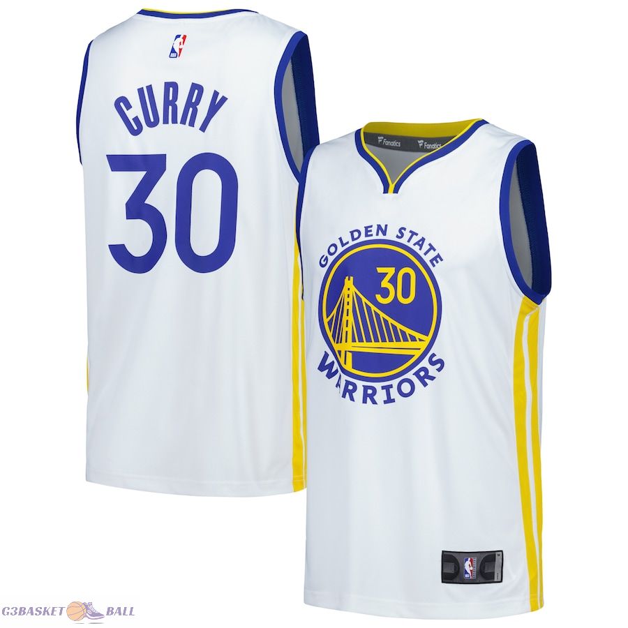 Men's Golden State Warriors Stephen Curry Fanatics White Fast Break Replica Player Jersey - Association Edition