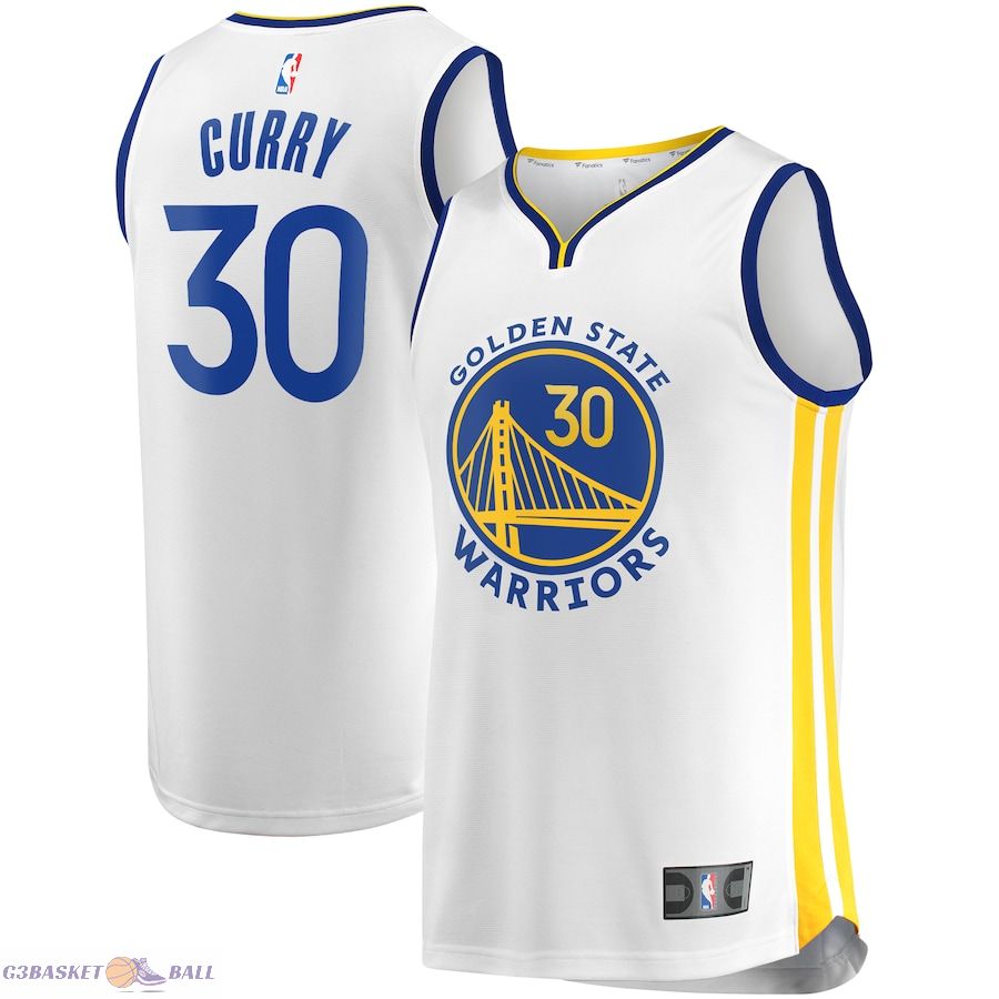 Men's Golden State Warriors Stephen Curry Fanatics White Fast Break Replica Player Jersey - Association Edition