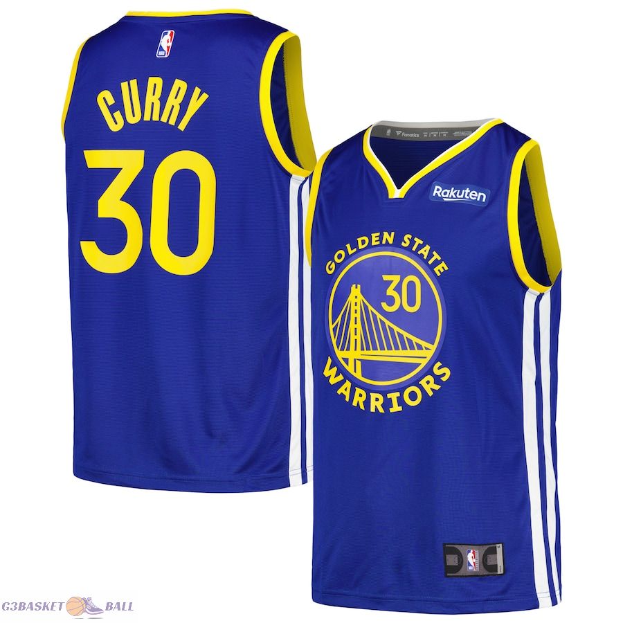 Men's Golden State Warriors Stephen Curry Fanatics Royal Fast Break Player Badge Jersey