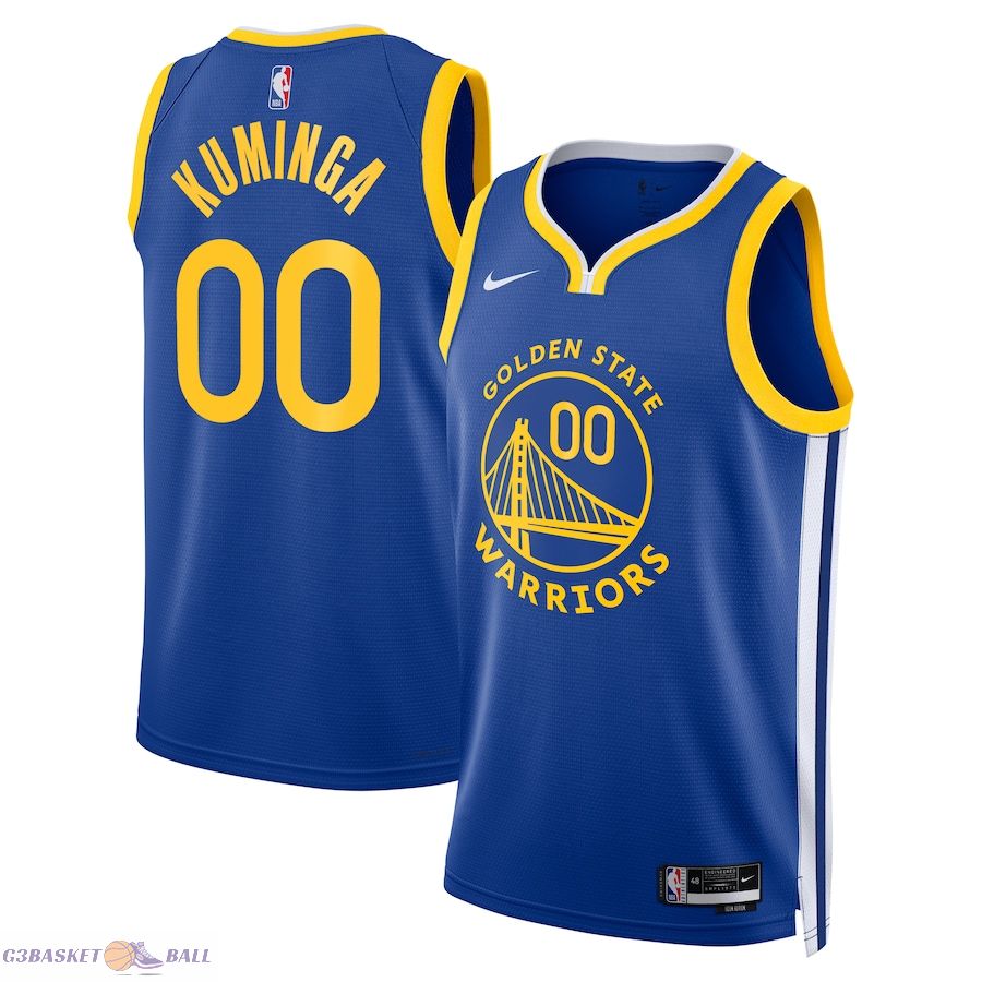 Unisex Golden State Warriors Jonathan Kuminga Royal Swingman Badge Player Jersey - Icon Edition