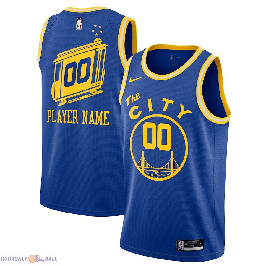 Men's Golden State Warriors Blue 2020/21 Hardwood Classics Swingman Custom Jersey