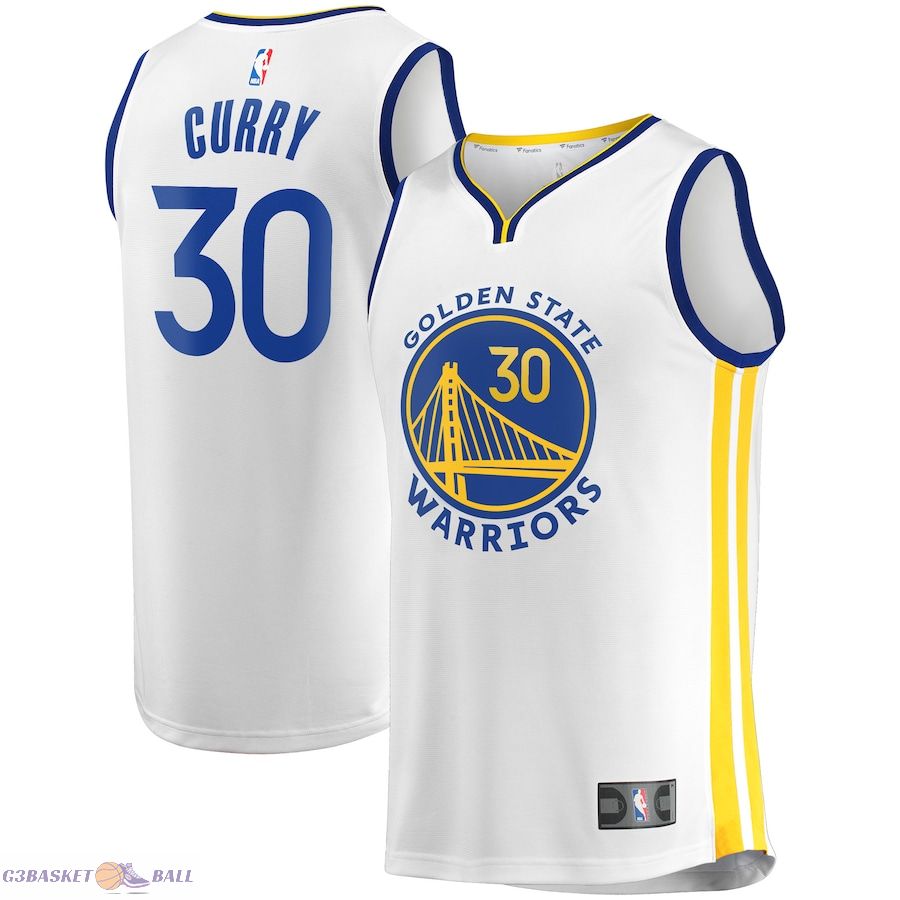 Youth Golden State Warriors Stephen Curry Fanatics White 2022/23 Fast Break Replica Player Jersey - Association Edition