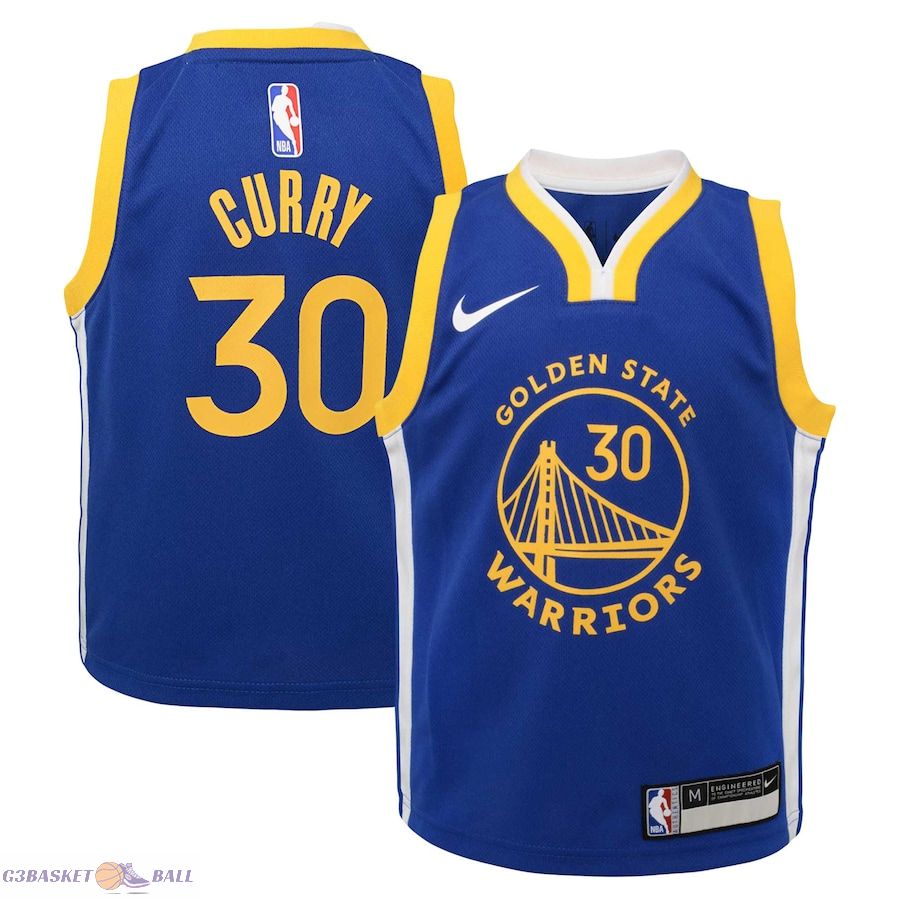 Preschool Golden State Warriors Stephen Curry Royal Dri-FIT Swingman Player Jersey - Icon Edition