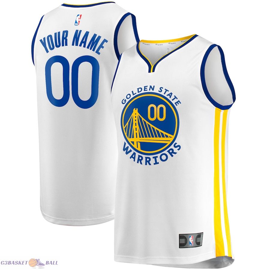 Youth Golden State Warriors Fanatics White Fast Break Replica Custom Jersey - Association Edition