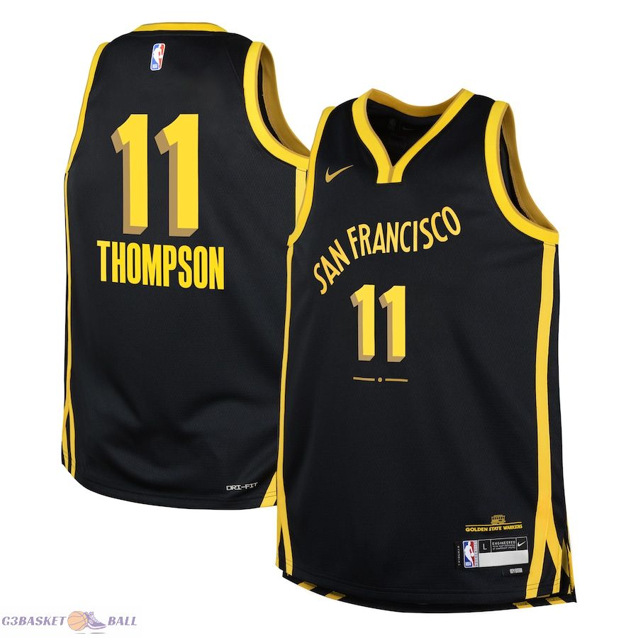 Youth Golden State Warriors Klay Thompson Black Swingman Replica Jersey - City Edition